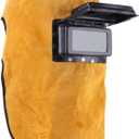 Welding Helmet Mask with Lens, Leather Welding Hood Work Hat, Adjustable Welding Helmet Mask, Sweat Absorption, Heat Resistant, Breathable, for Welding Workplaces, Sun Yellow+Black