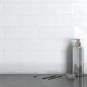 Individual Peel and Stick Subway Tile Backsplash Large Tile Stickers for Kitchen Bathroom Shower Wall Waterproof Glossy 4"x12"(White 16 PCS)
