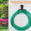 Metal Garden Hose Holder - Heavy Duty Hose Hanger Wall Mounted Water Hose Holder for Outside Yard, Sturdy Hose Reel Hose Hooks for Water Hose, Extension Cords (Black)