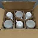AmorArc Large Coffee Mugs Set of 6, 20oz Ceramic Tall Coffee Mugs Set with Textured Patterns for Coffee/Tea/Beer/Hot Cocoa, Dishwasher & Microwave Safe-Off White