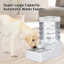 Dog Cat Water Dispenser: 8L White Upgraded Gravity Feeder with Stainless Steel Bowl - BPA-Free Large Capacity for Medium/Large Pets - Indoor & Outdoor Use