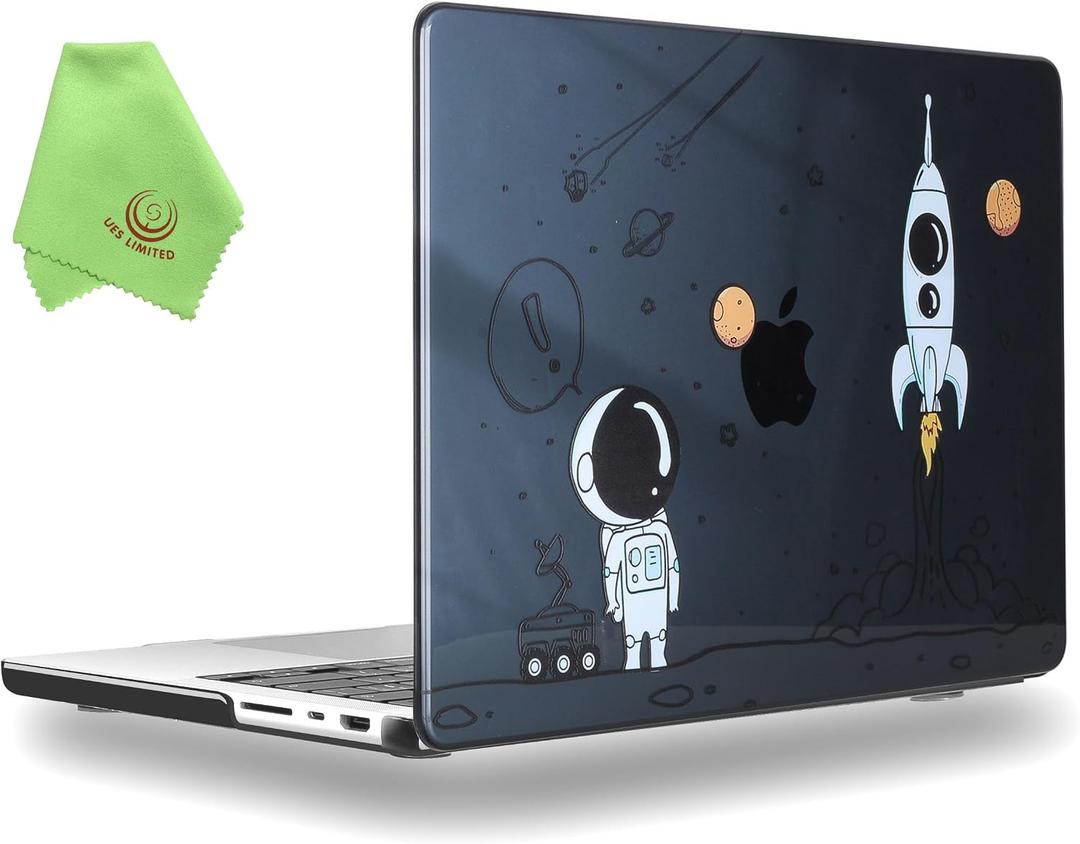 UESWILL Case for 2021-2026 Release MacBook Pro 16 inch M5 M4 M3 M2 M1 Pro Max chip Model: A3429 A3428 A3403 A3186 A2991 A2780 A2485, Pattern Hard Shell Cover, Astronaut A