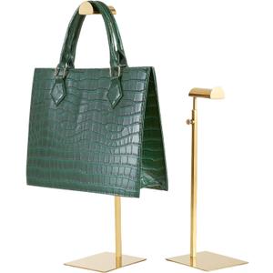 Purse Display Stand 2pack Gold Solid Bag Display Rack Counter Purse Organizer Adjustable Height Stainless Steel Hangbag Display Stand (Gold)