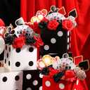 WinnerWhy 8 Sets Casino Party Decorations Poker Theme Table Centerpieces Party Toppers with Red Black Flowers Dice Box Poker Cutouts and Sticks for Casino Night Decor Birthday