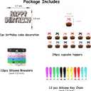 Birthday party decorations, Party Decorations 78 pieces, Party Banner, Balloons - Backdrop, Table Cover, Cake Toppers, Cupcake Toppers and More Transform Your Party with Colorful Birthday Party Decor