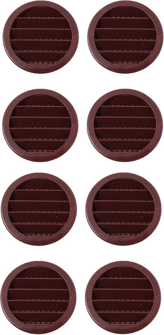3" Round Plastic Louver Soffit Air Vent Reptile Screen Grille Cover (8, Brown)