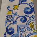Lemon Birthday Backdrop Lemon Party Decorations,Blue Tiles Morocco Mediterranean Backdrops Italy Lemon Birthday Banner Photography Background for Happy Bday Supplies Photo Booth Props 7x5ft