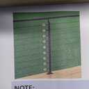 Muzata Black Cable Railing Post 36 Inch 36"x2"x2" Level Drilled Surface Mount T304 Stainless Steel Cable Railing System Kit Indoor Outdoor with Paper User Guide PS01 BH4S