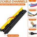 2 Channel 3 Pack Cable Protector Ramp Traffic Wire and Hose Ramp Cord Cover Heavy Duty Channels 11,000 lbs Load Capacity Cable Wire Ramps Speed Bump Driveway Cable Protective Cover