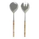NATURAL RATTAN HANDLED SALAD SERVERS