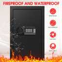 5.2 Cuft Large Home Safes Water and Fireproof, Digital Safes for Home Use Fire and Water Proof with Removable Shelves, Alarm System and Mute Function, Anti-Theft Fireproof Safe for Home Documents