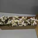 florisso 6 PCS Artificial Cherry Blossom Branches Spring Indoor Decoration, Faux Flowers 34.45" Long Stems Plum Fake Peach Plants Real Touch Silk for Wedding Home Bedroom Party Table Office, White