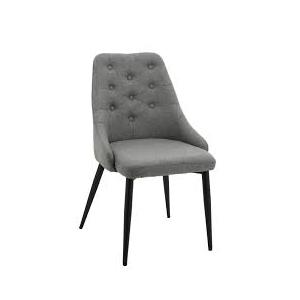 Piper Tufted Chair, Grey Linen