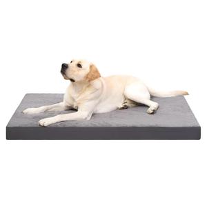 Orthopedic Dog Crate Bed - Waterproof, Washable Dog Bed with Egg Crate Foam & Removable Cover, 35 x 22 Inch, Dark Gray