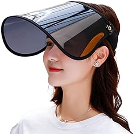 WITHMOONS Sunblock UV Protection Visor Sun Shield Face Shield Hat Full Face Shield Black