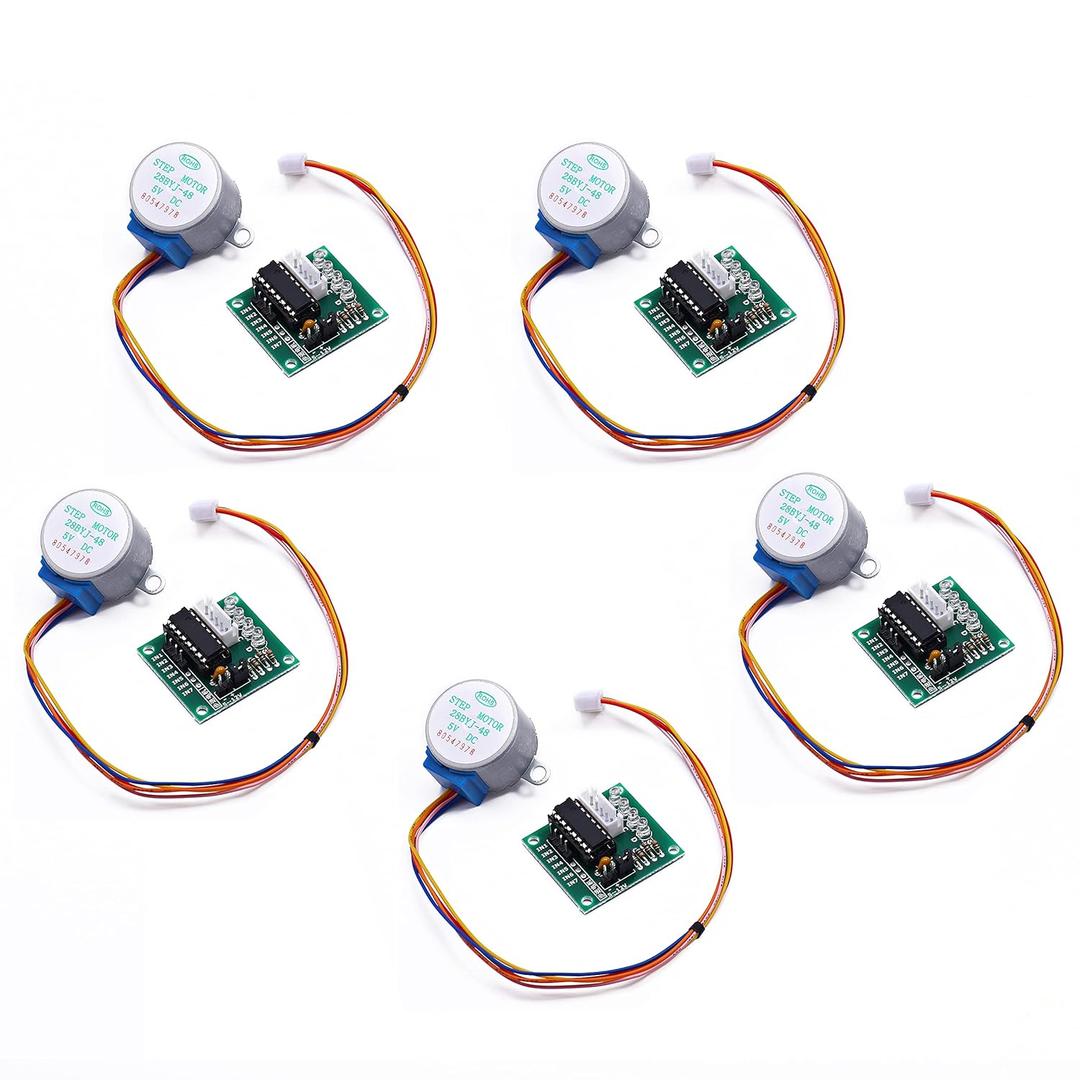 Teyleten Robot 5pcs ULN2003 28BYJ 48 5V 4-Phase Stepper Motor with 5V Stepper Drive Board for Arduino PI PIC Raspberry Pi