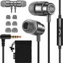 UliX Rider Wired Earbuds in-Ear Headphones, Earphones with Microphone, with Anti-Tangle Cable, Ear Buds for iPhone, iPad, Samsung, School Students, Kids, Women, Small Ears - Grey