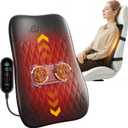 2026 Ultra-Slim Shiatsu Back Massager with Heat, Up-Down 4D Roller, 10 Massage Nodes, Full Back Deep Tissue Chair Massage Pad, 3 Speeds, 2 Heat Levels, Remote Control for Chair Sofa Hom Office Use