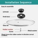 10.5 Inch Glass Lid for Frying Pan, Fry Pan, Skillet, Pan Lid, Fits Pot, Cast Iron Skillets 10.5", Clear