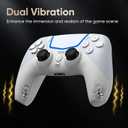 BETMI Wireless Controller for PS5/Pro/Slim/PC, Bluetooth, Hall Joysticks, Turbo, Dual Vibration, 6-Axis Gyro, 3.5mm Jack, Built-in Speaker(Off-White)