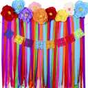 TaoBary 16 Pcs Mexican Paper Flowers Mexican Party Decorations Streamer Backdrop and Papel Picado Banner Mexico Fiesta Party Decorations Supplies Set for Cinco De Mayo Party Wedding(Classic Style)