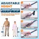 Walking Cane for Men & Women - Walking Stick for Seniors with Autonomous Standing Base - Foldable, Adjustable, Collapsible Canes with Freely Rotating Base and Soft TPR-Coated Handle