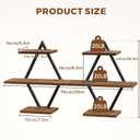 Floating Shelves, Wall Shelf Set of 2, Wall Mounted Shelves, 3-Tier Hanging Wall Shelves for Bathroom, Living Room, Bedroom, Kitchen, Office (Rustic Brown)