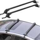 2Pcs Roof Rack Cross Bar,110cm/43-inch Anti-Theft Lock Adjustable Window Frame Roof Rack Cross Bar for Bike Kayak Cargo Luggage Fit with Car Without Side Rails