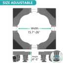 Washer and Dryer Pedestals, Adjustable Mini Fridge Stand with 8 Reinforced Feet & 4 Dual Wheels, Thickened Base for Fridges, Washers, Dryers