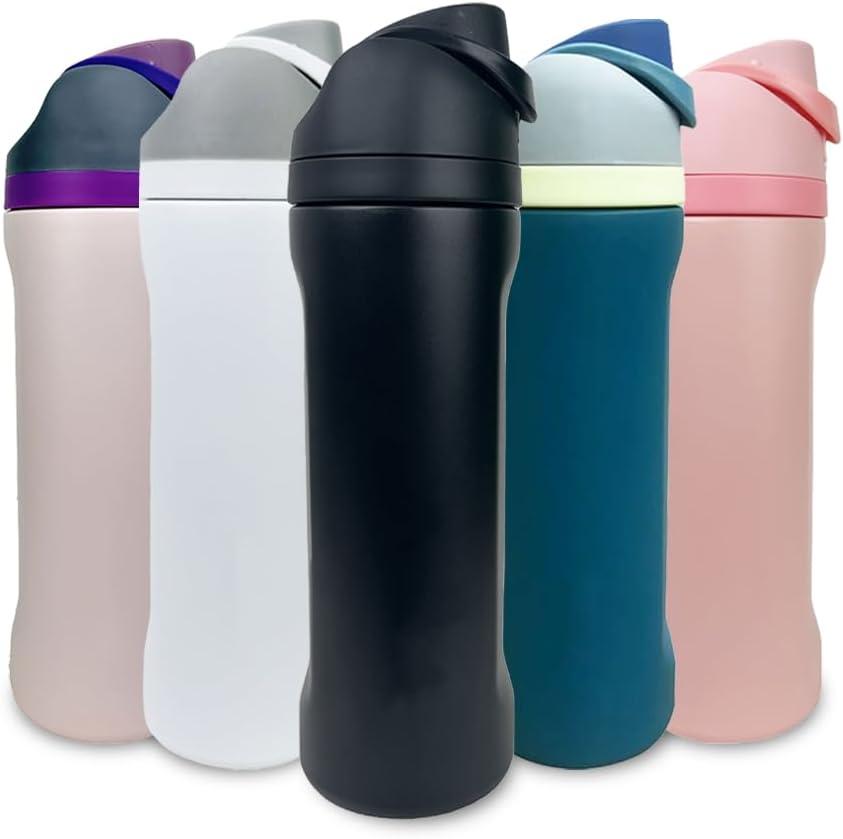 IVY-FlexiSip Insulated Water Bottle - 24oz Stainless Steel, Straw Lid, Vacuum Sealed, BPA-Free, 12Hrs Hot & Cold Up to 24Hrs - Ideal for Work, Gym, Outdoors, Travel- Black