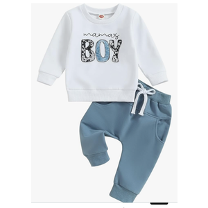 Toddler Baby Boy Fall Winter Clothes Outfits Funny Letter Sweatshirt Pants Set Infant Clothes 6 12 18 24 Months 2T