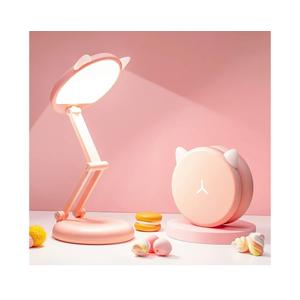 One Fire Cute Desk Lamp Pink Dorm Lamps for College Girls Foldable Portable Rechargeable Dimmable Cute Cat Lamp Kawaii Room Decor,College Dorm Decor for Girls Pink Classroom Essentials