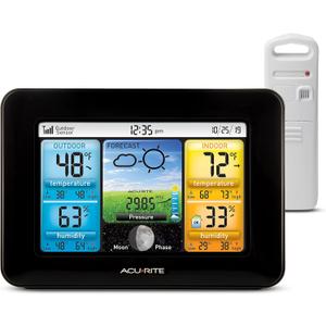 AcuRite Wireless Home Weather Station with Color Display, Indoor Outdoor Thermometer and Temperature Sensor (02077M)