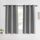 NICETOWN Silver Grey Blackout Curtain Panels for Bedroom, 2 Panels, W42 x L60 inches, Thermal Insulated Grommet Top Blackout Draperies and Drapes