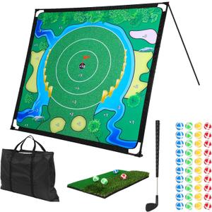 Chipping Golf Game Set, Backyard Golf Game, Equipped with Adjustable Clubs, Balls x 40; The Original Portable Golf Game for Chipping Practice for Family Golfers, 6.5 x 6.5 feet