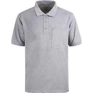 Men's Short Sleeve Polo Shirt Moisture Wicking Performance Dry Fit Golf Polo with Pocket,Grey XL