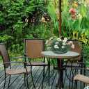 Umbrella Planter for Patio Table - Flower Pot Hole Fits Standard Poles Up to 1.5" Diameter, Container for Garden Home Plants, Carbon Steel Material (Grey) (Gray)