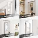 SCWF-GZ 47x14 Mirror Full Length Door Hanging Wall Mounted Aluminum Alloy Metal Frame Dressing Make-up Save Space Half Body Mirrors for Entryway Bedroom Bathroom Living Room 47 inch Silver