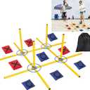 Giant Tic Tac Toe Game,4ft x 4ft Bean Bag & Ring Toss Across Game|Backyard Outdoor Indoor Games Lawn Games for Adults Kids and Family Party Game Christmas Birthday Gifts with Storage Bag