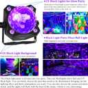 2 in 1 Glow Party Black Light Disco Ball Light with Sound Activated Strobe Dj Party Lights Black Lights, for Halloween Christmas Birthday Decor Classroom Room Family Party Decor
