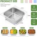 2 Pack Stainless Steel Sandwich Containers with Leakproof Silicone Lids, 32 oz Reusable Metal Lunch Boxes, BPA-Free Food Storage Containers for Meal Prep, Dishwasher Safe for Work & Travel