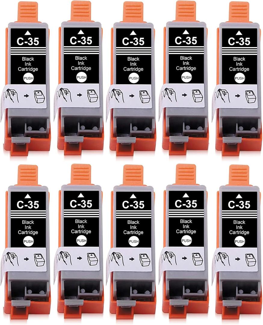 PGI-35 PGI35 Ink Cartridges Compatible Replacements for Canon 35 Ink Cartridge Black Value Pack for Canon TR150 TR160 iP110 iP100 Printers (PGI-35 BK Ink, Black Only)