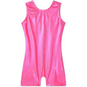 Nymphperi Girls Gymnastics Leotards Toddler Sleeveless Tank Biketards Tumbling Dance Unitards for Kids Class Training (1-2T, Shiny Rose)