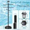 Sturdy & Solar-Powered Pool Towel Rack Outdoor - Adjustable Towel Racks with Wheels & Lights for Backyards, 27.6"L x 15"W x 63"H
