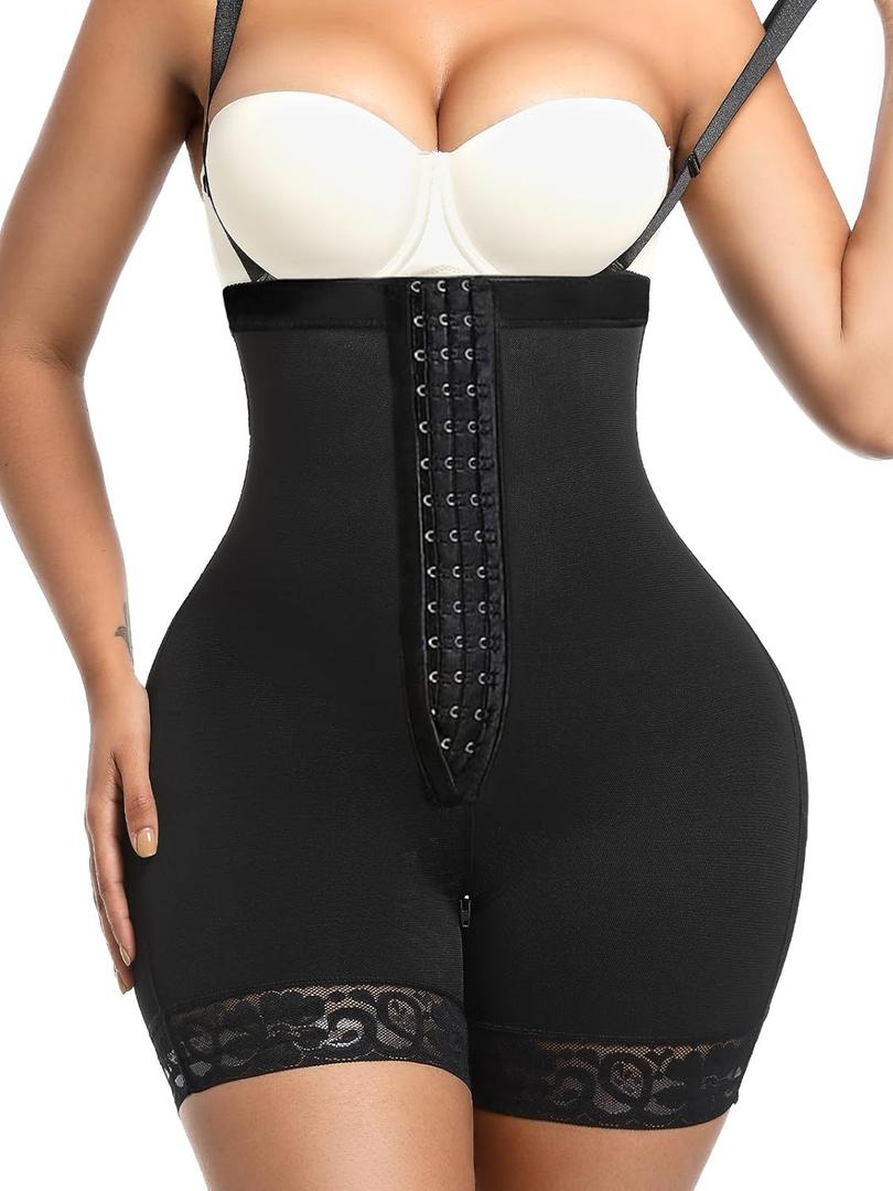 Fajas Colombians Shapewear Tummy Control Post Surgery Compression Garment Waist Shaping Hip Lifter for Women (X-Large, Black)