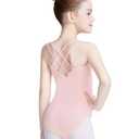 Daydance Lined Pink Ballet Leotards for Girls, Camisole Dance Wear for Training, Practice, Performance