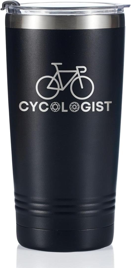 Onebttl Biker Cyclist Gifts for Men, Tumbler Travel Coffee Mug, Bicycle Enthusiasts, Roadbike MTB, Boyfriend Husband Dad Father's Day, Stainless Steel Insulated 20oz/590ml - Cycologist