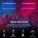 Stage Wash Light Bar: 96LED RGB Strips Surrounded in 12LED Warm Beam & 156 White Strobe - Aluminum Alloy Fast Cooling - DMX Sound Activated - Ideal for Mobile Show Concert Music Dance Party