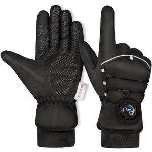 M8K9 Winter Gloves for Men Women -10 3M Thinsulate Cold Weather Gloves for Running Cycling Skiing Snowboarding Hiking (Large, Black)