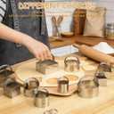 Cookie Biscuit Cutters for Baking Set of 10 pcs, Square and Round Cookie Biscuit Cutters Set with Handle, Small Cookies Biscuits Pastry Brownie Cutter Cake Cutter Tool